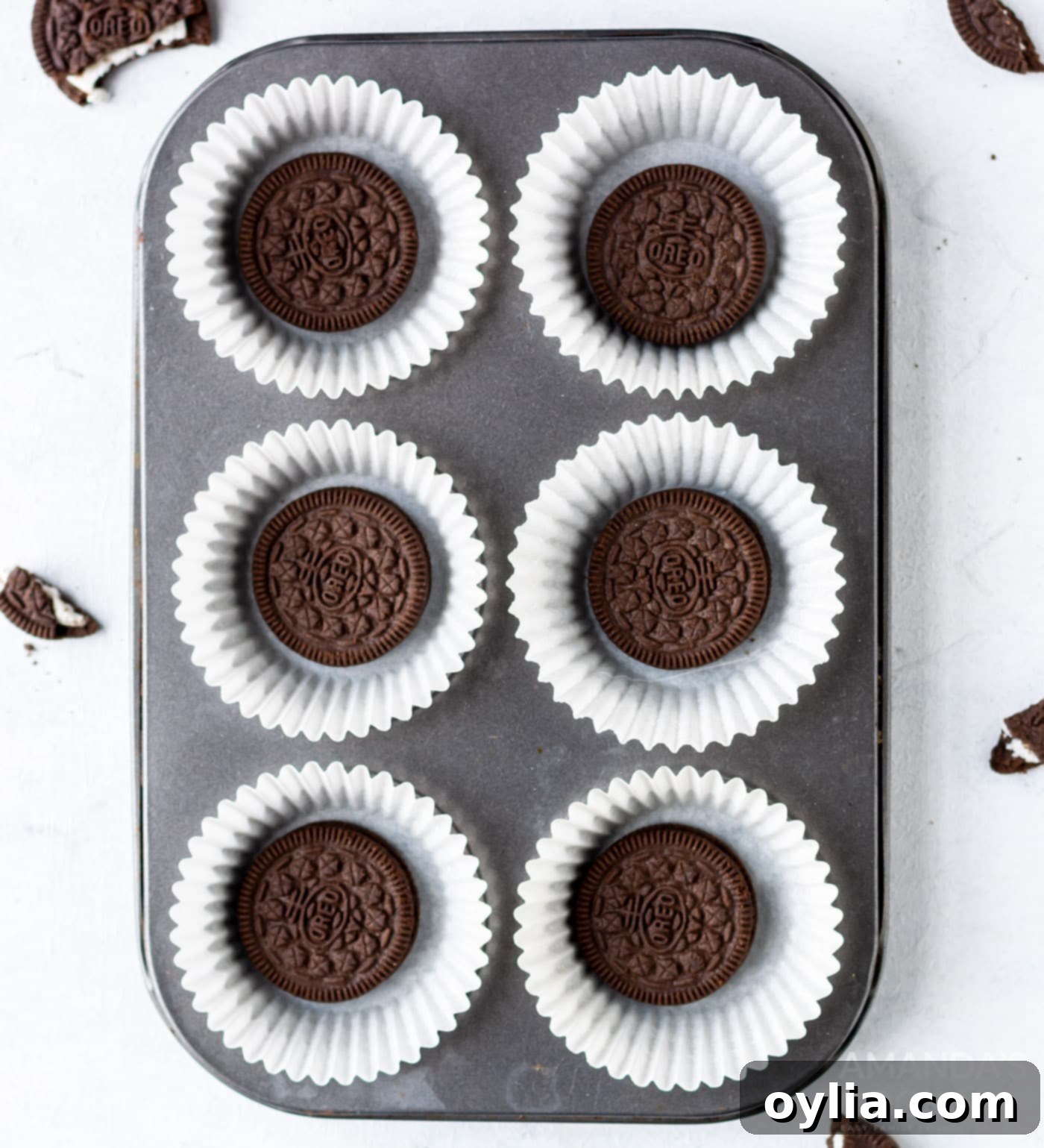 Oreos in a cupcake tin