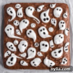 Ghost Brownies, a square image for the recipe card.