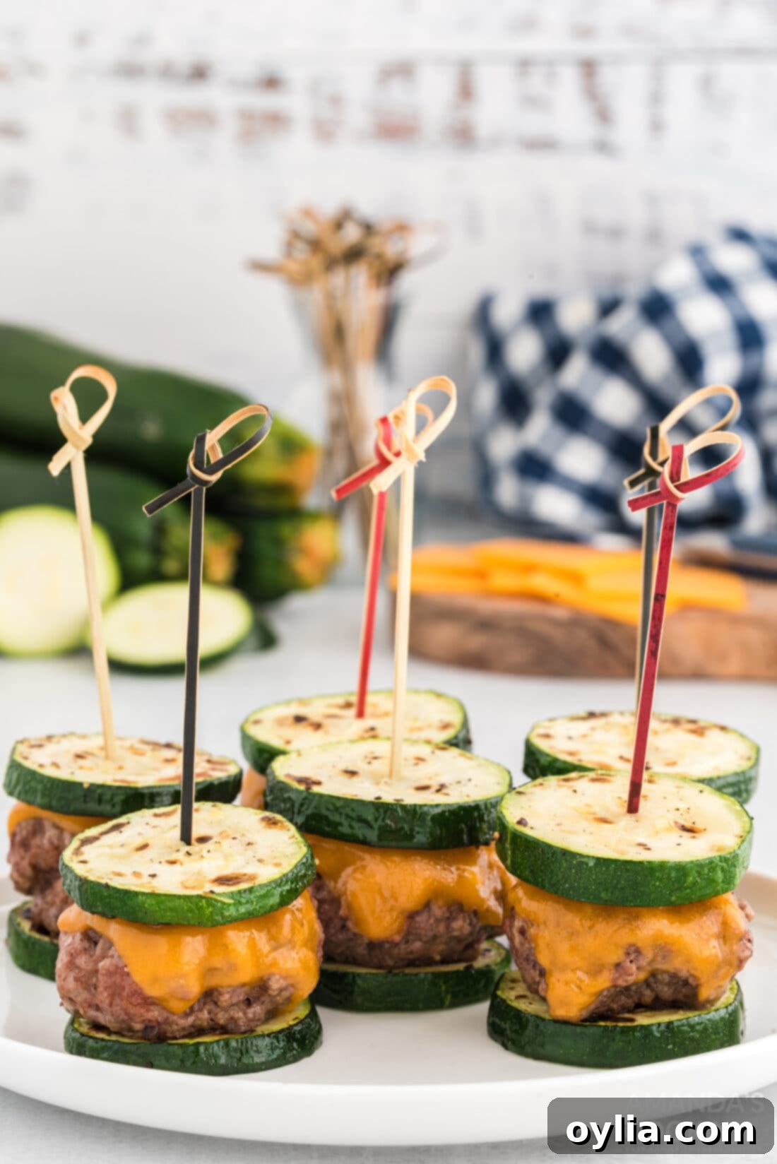 Zucchini Sliders with toothpicks