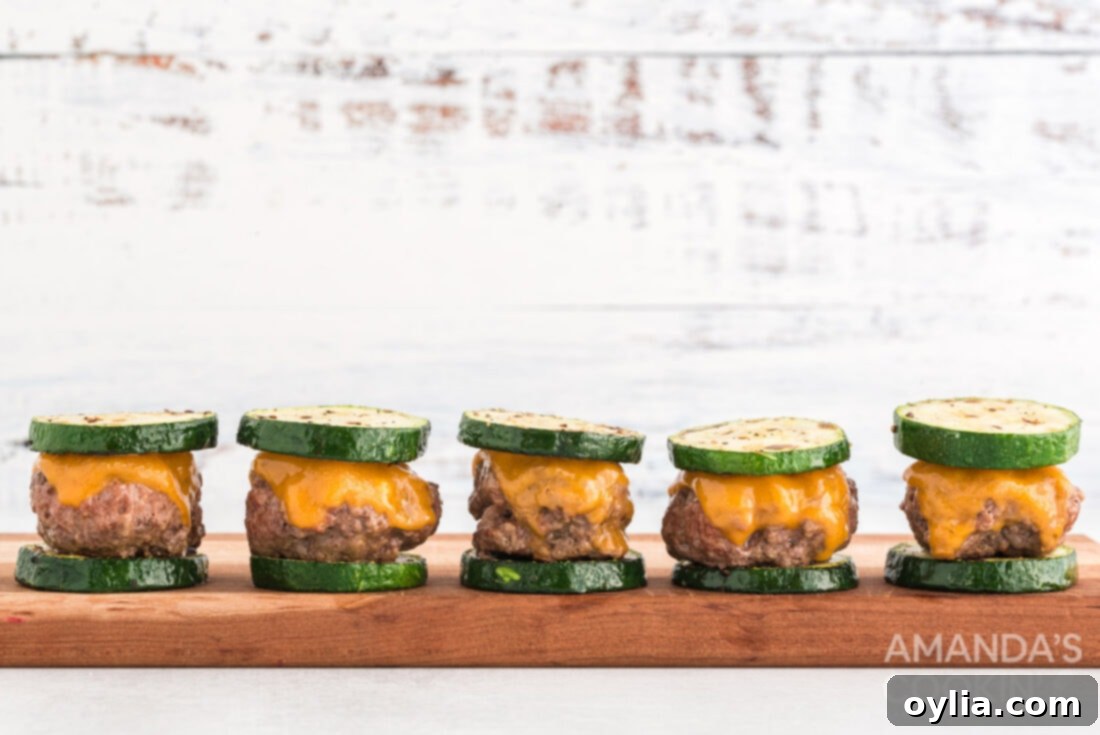 Zucchini Sliders on a cutting baord