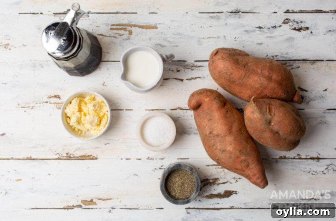 ingredients for Mashed Sweet Potatoes