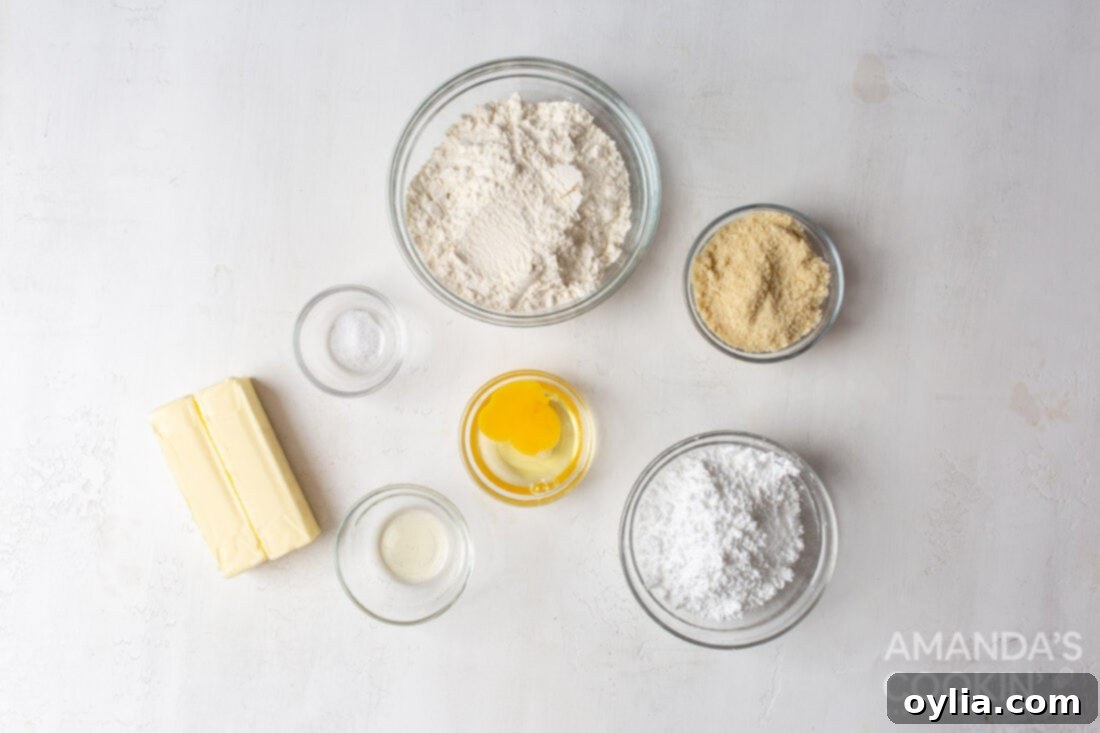 ingredients for Swedish Butter Cookies