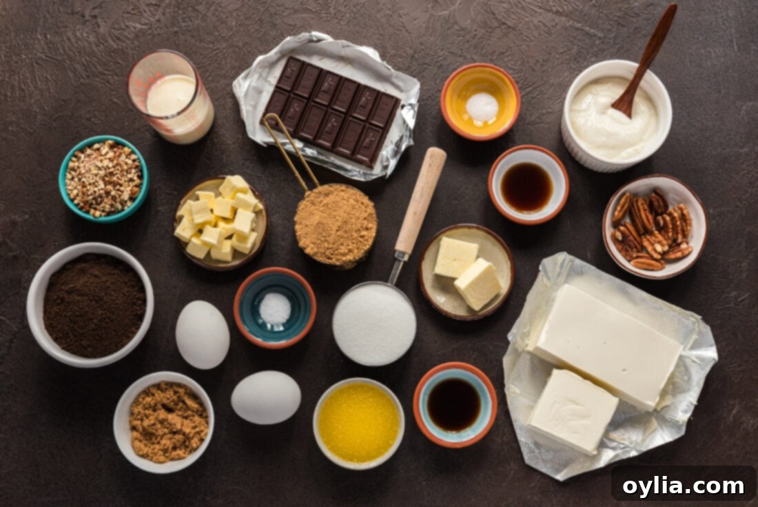 Ingredients for Mini Turtle Cheesecakes
