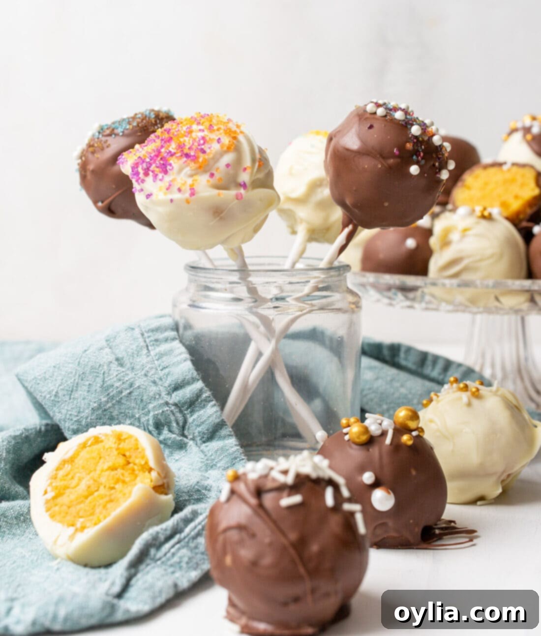Decadent Cake Bites 3 Cake balls transformed into festive cake pops