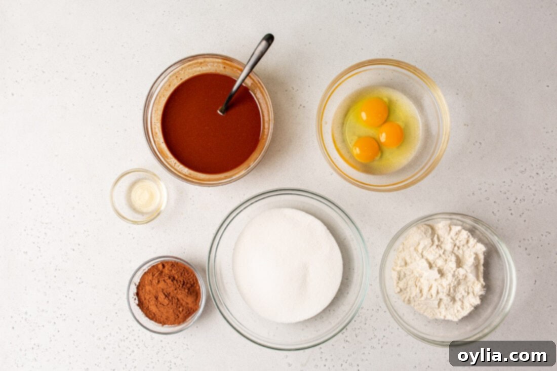 Decadent Chocolate Mint Brownies 5 ganache ingredients