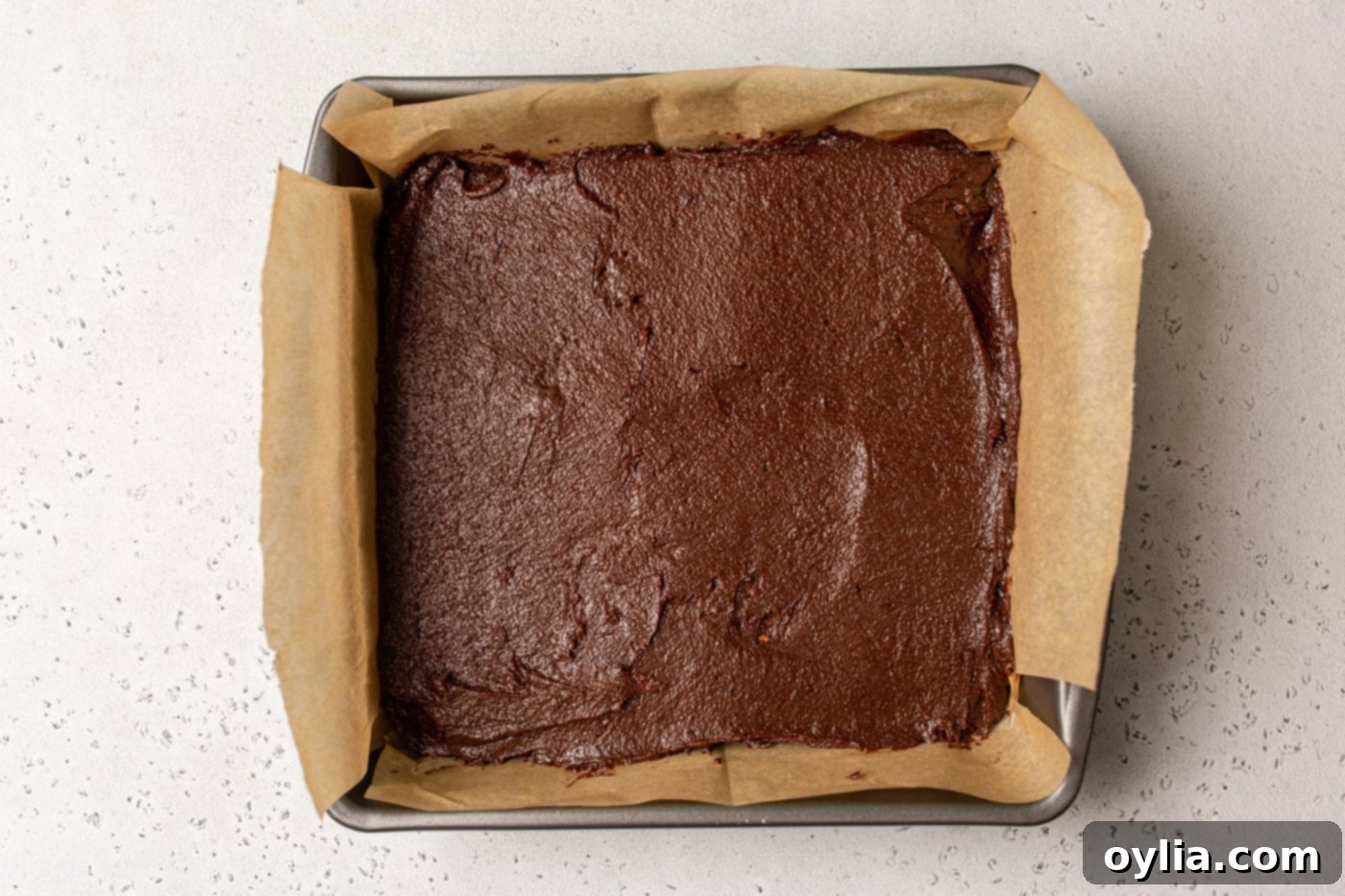 pan of brownie batter