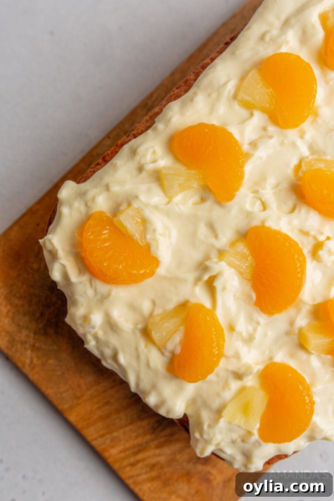 Golden Orange Pineapple Delight 3 over head view of Orange Pineapple Cake