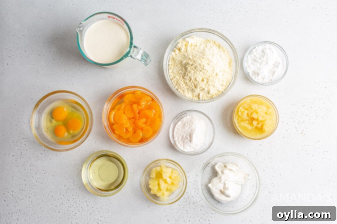 Golden Orange Pineapple Delight 4 ingredients for Orange Pineapple Cake