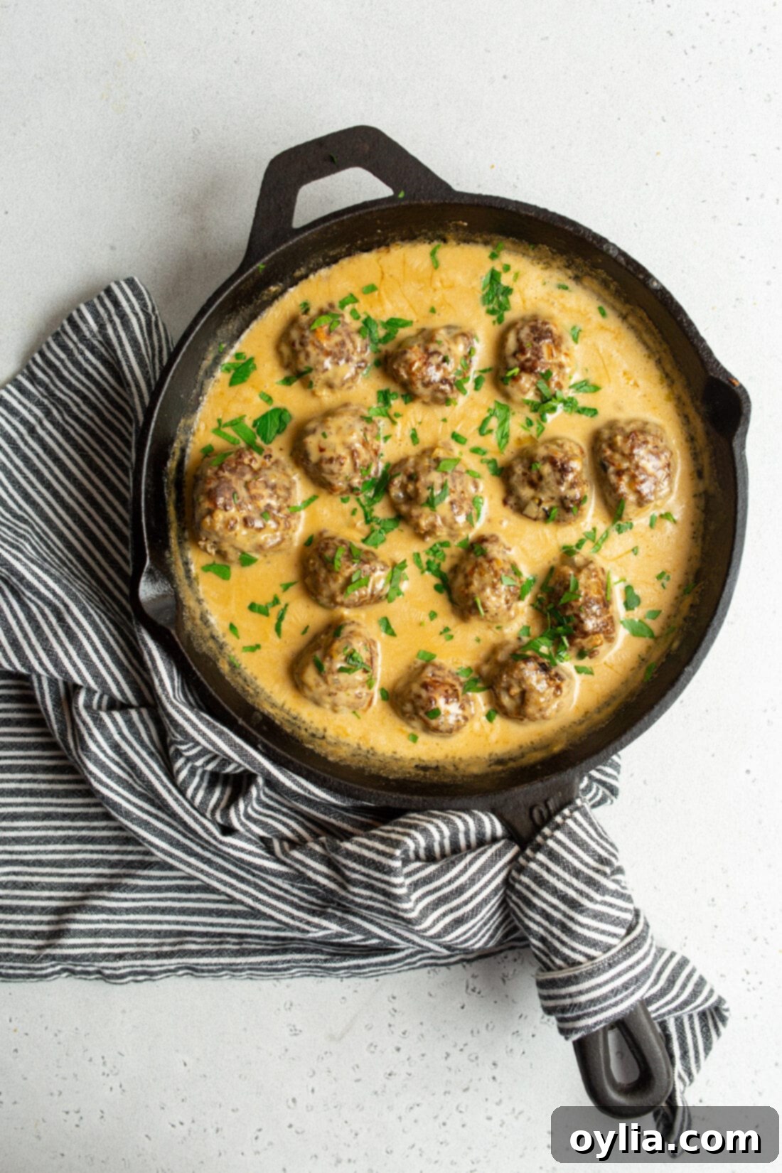skillet of Swedish Meatballs