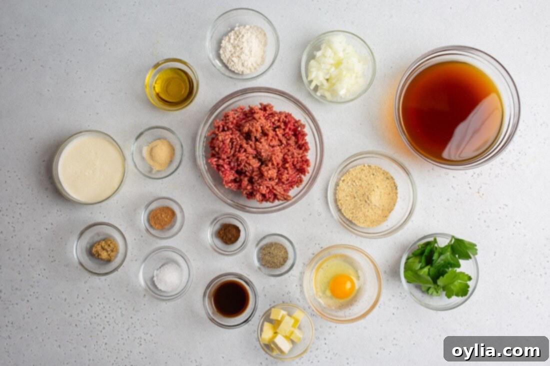 ingredients for Swedish Meatballs