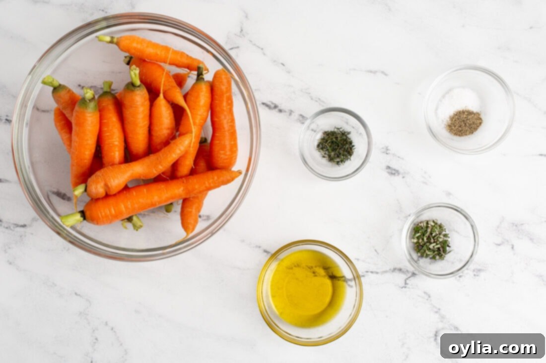 ingredients for Roasted Carrots