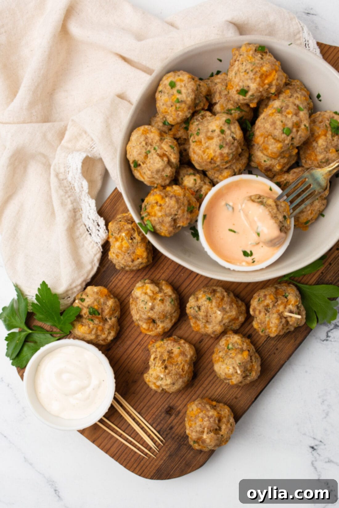 Sausage Balls on a tray