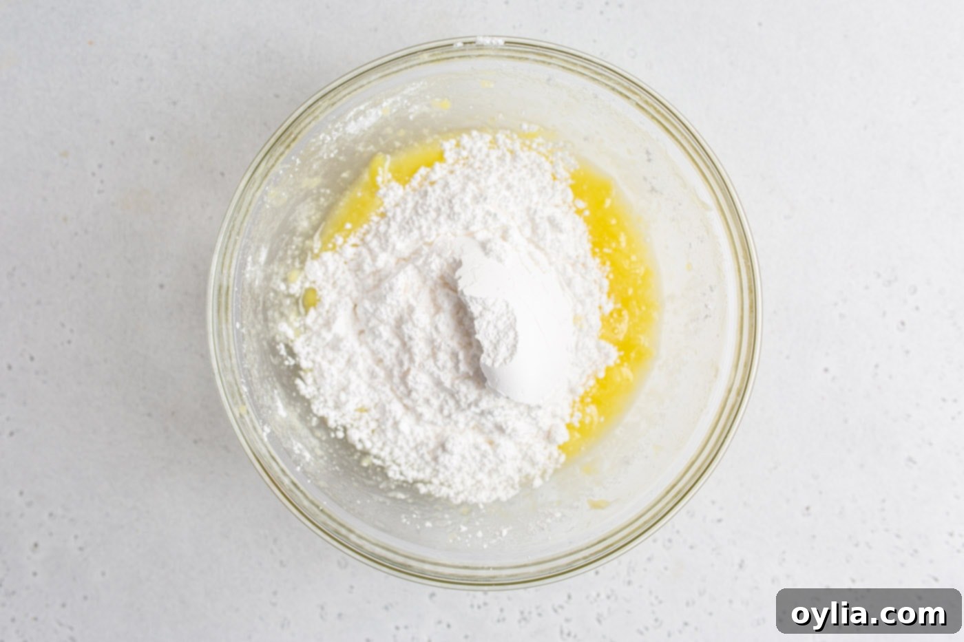 powdered sugar with mashed potato