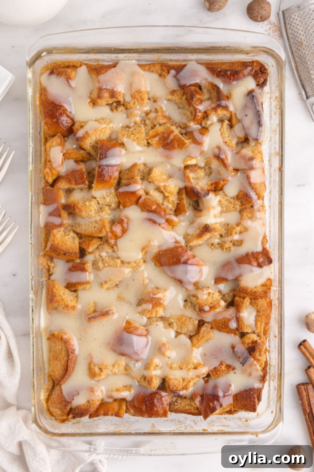 pan of Bread Pudding