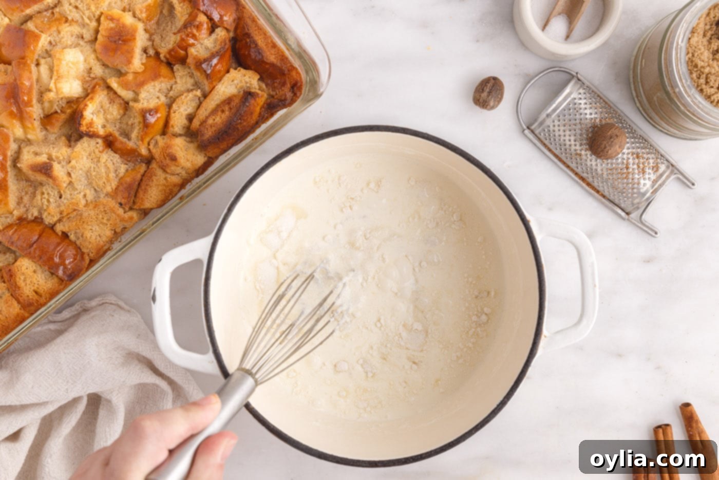 heavy cream, sugar, and flour in a saucepan whisked