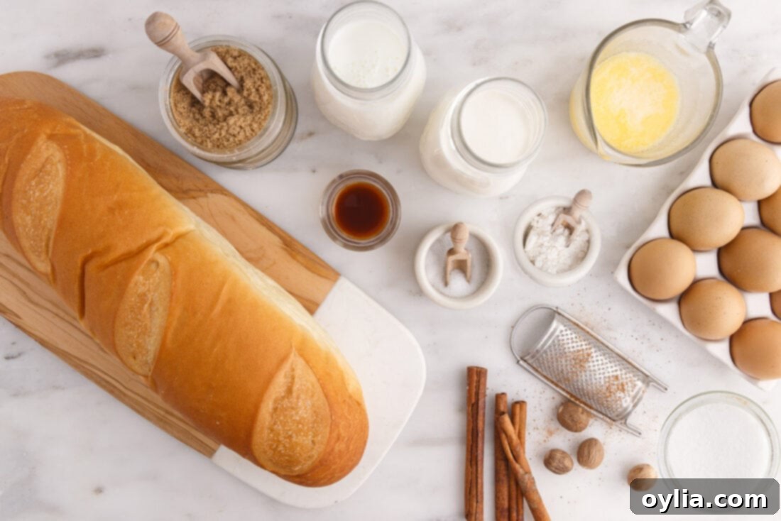ingredients for Bread Pudding
