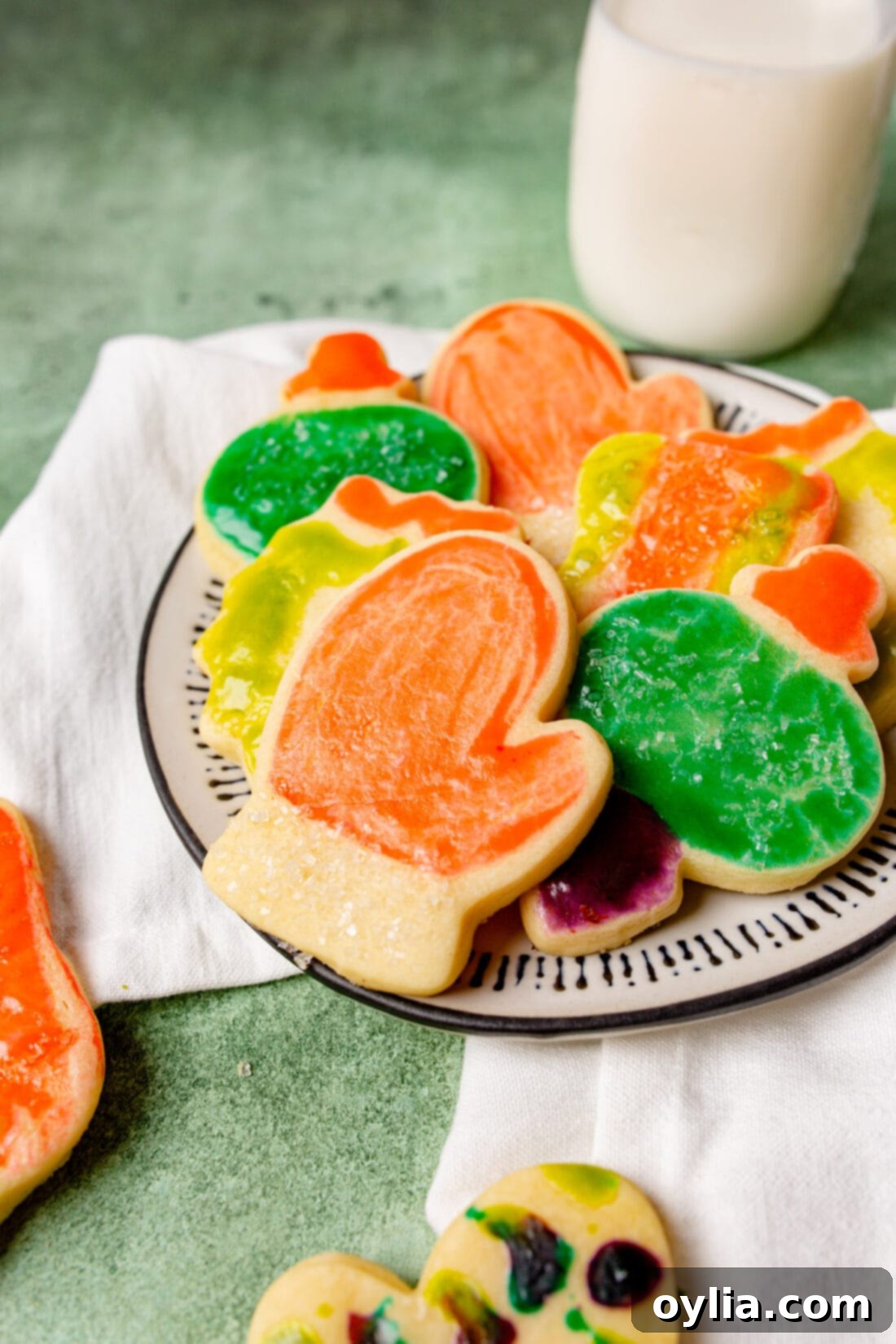 paintbrush cookies on a plate