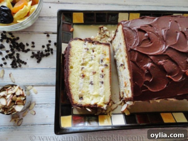 Classic Cassata Cake with frosted top and decorations