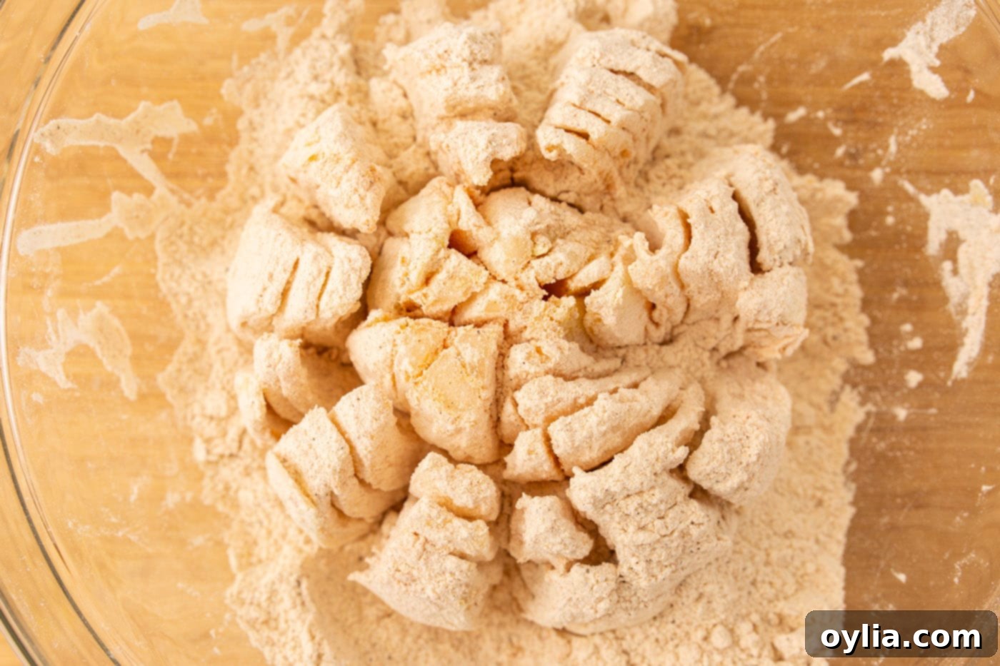 blooming onion in flour and seasonings mixture
