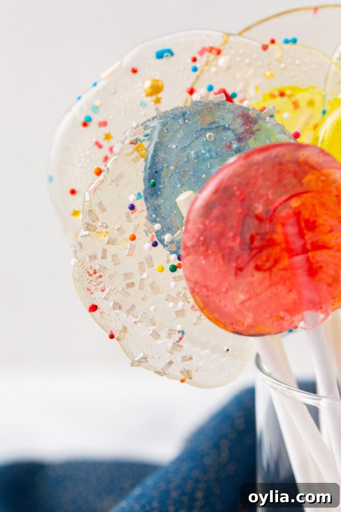 close up of Homemade Lollipops