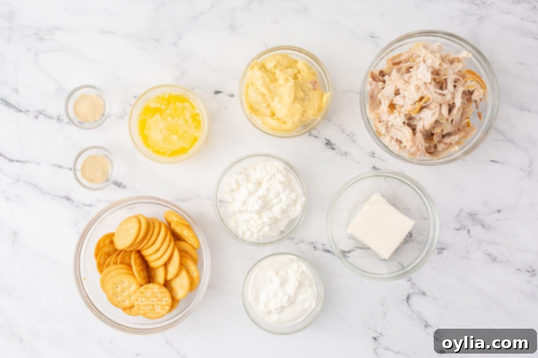 ingredients for Million Dollar Chicken Casserole