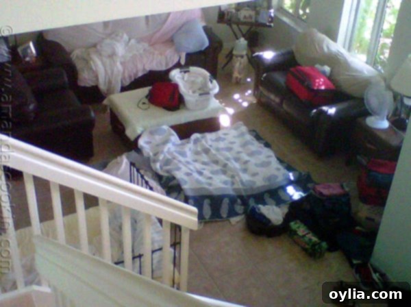 Jodi's living room, comfortably taken over by the author's kids