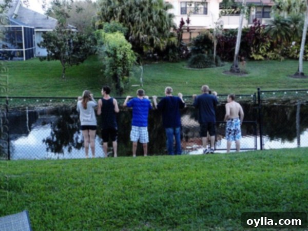 The author's family and friends relaxing in Jodi's backyard