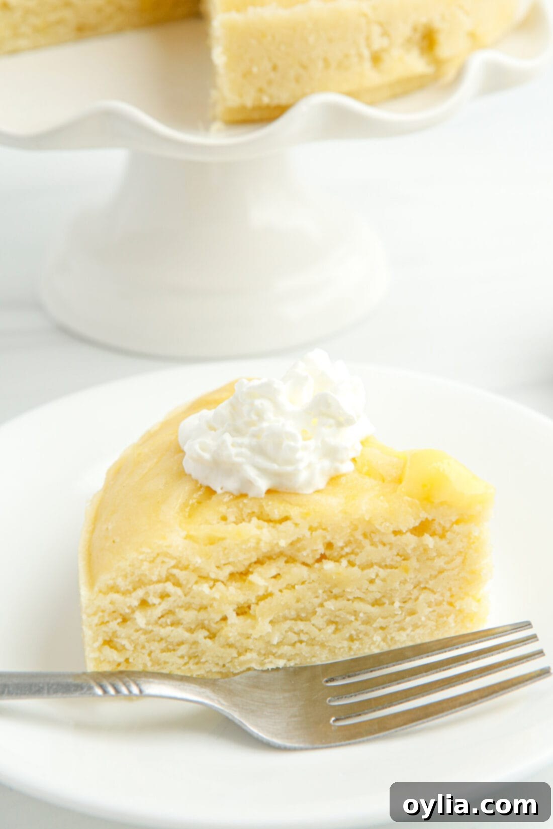 slice of Instant Pot Lemon Cake