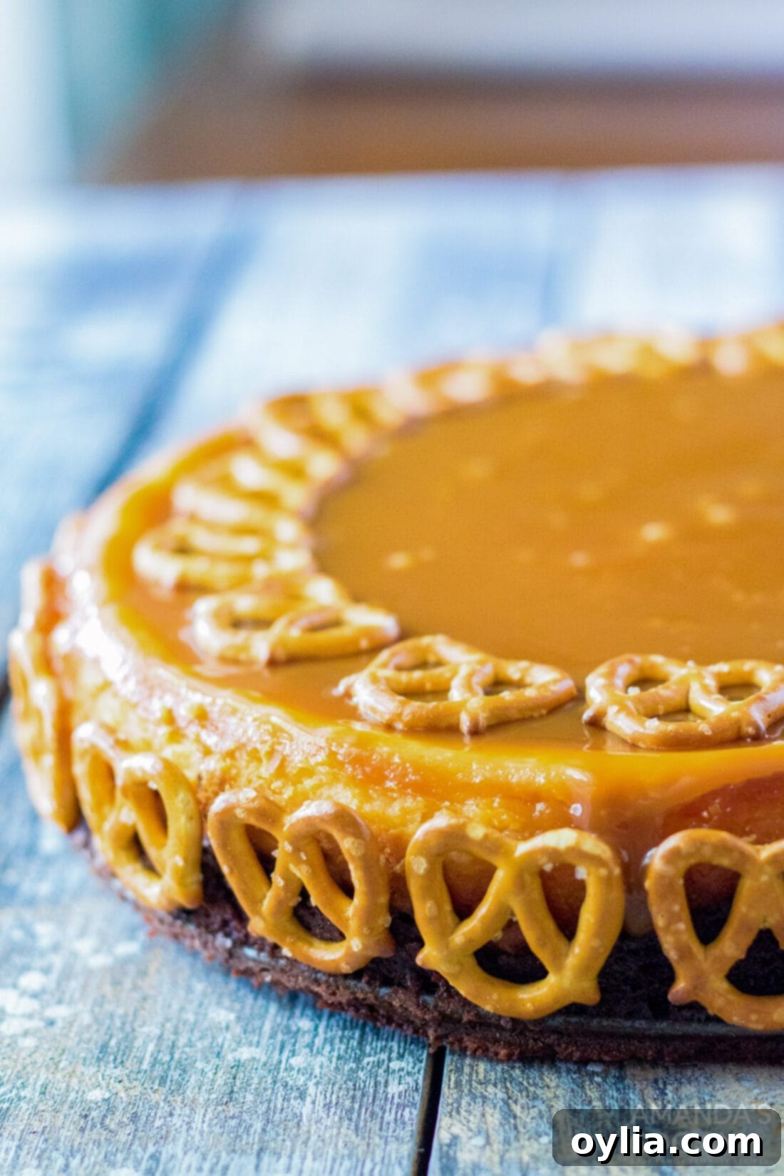 Salted Caramel Cheesecake side view