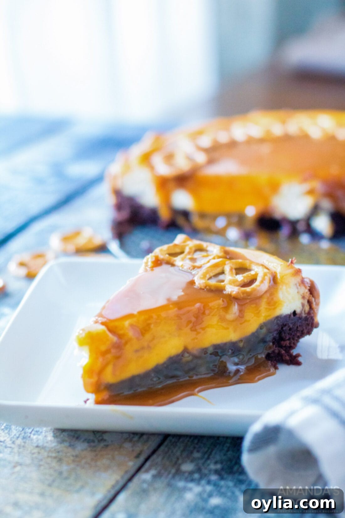 slice of Salted Caramel Cheesecake
