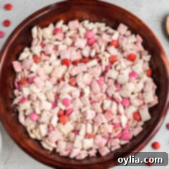 Sweetheart Muddy Munchies 11 Valentine Muddy Buddies in a bowl