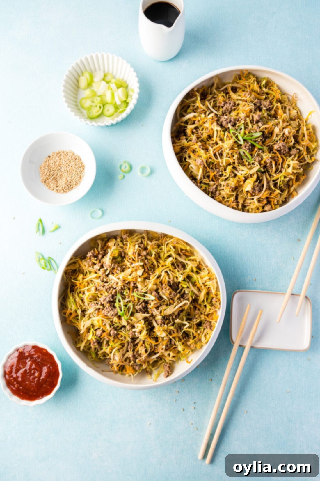 Inside Out Egg Roll 3 Two servings of Egg Roll in a Bowl ready to eat