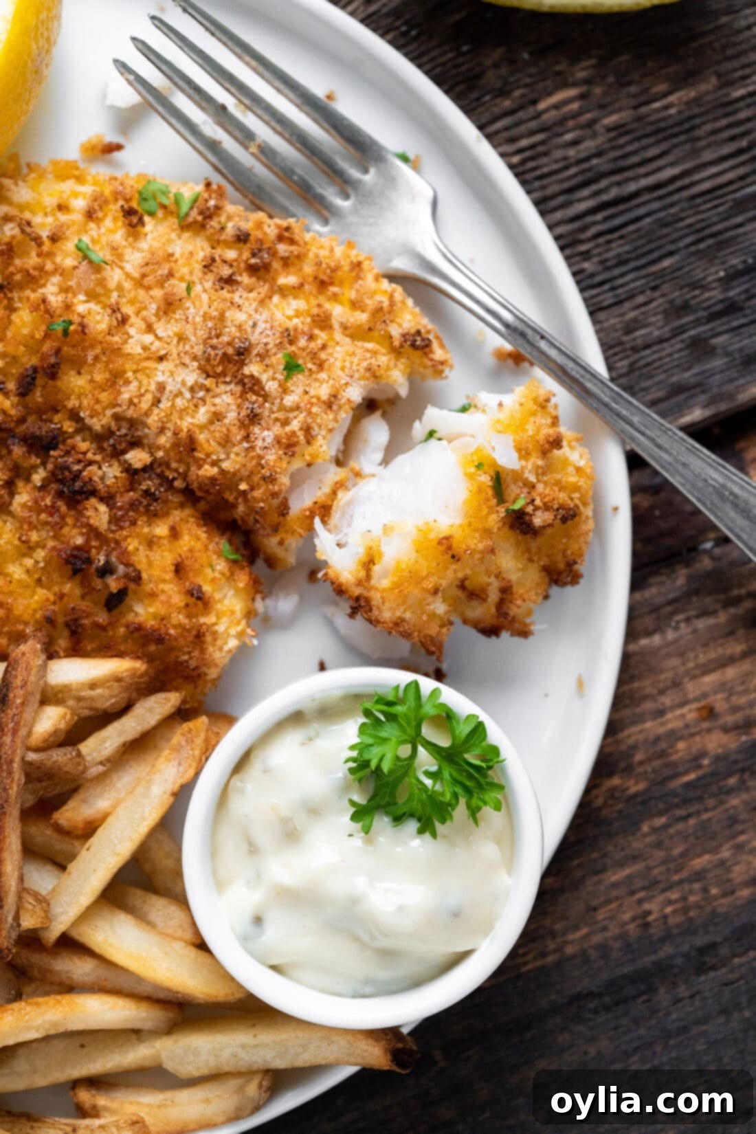 Air Fryer Fish on a plate