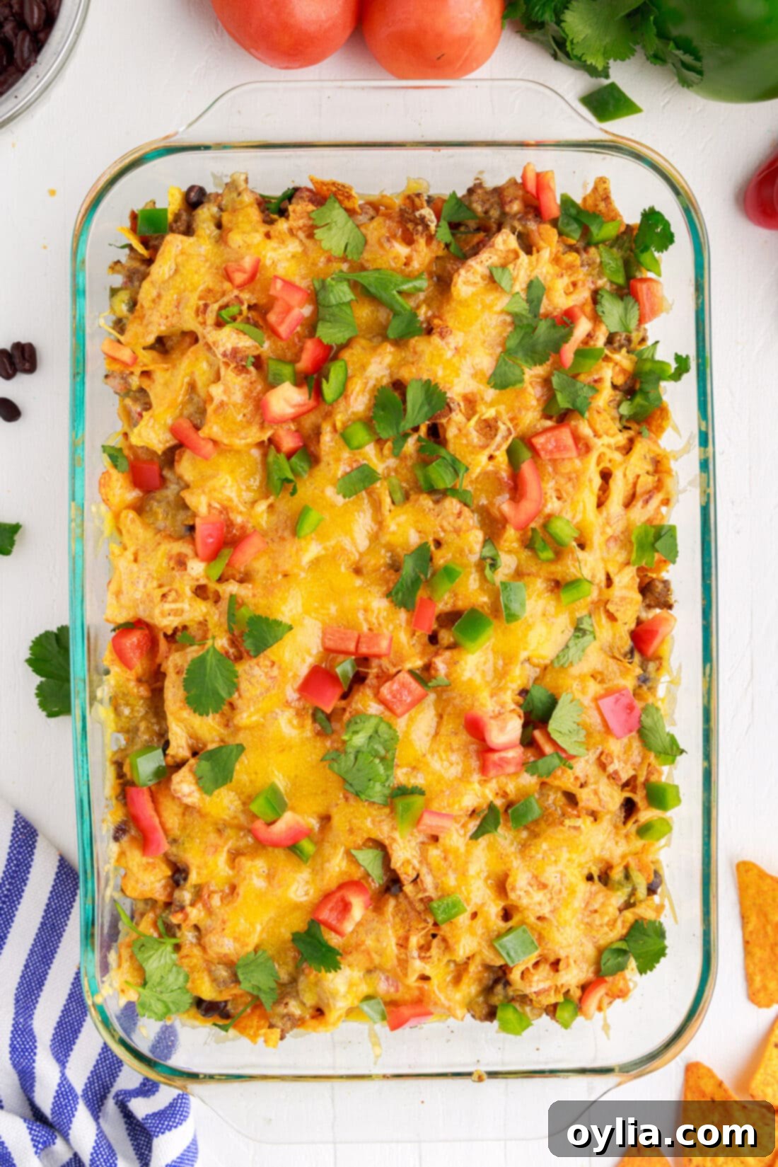 Dorito Casserole in a pan