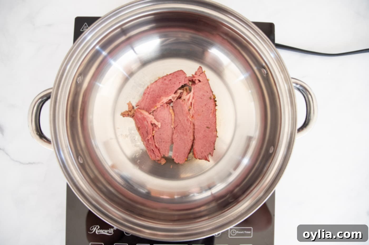 corned beef in a skillet