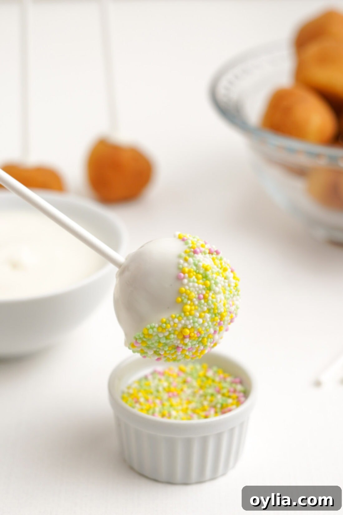 dipping a Donut Hole Cake Pop