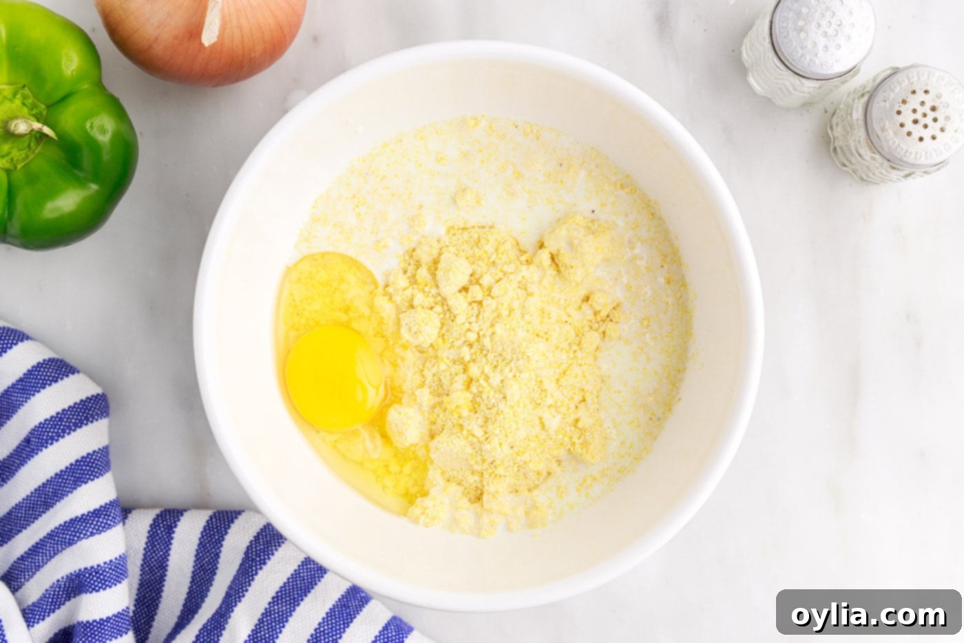 cornbread mix in a bowl
