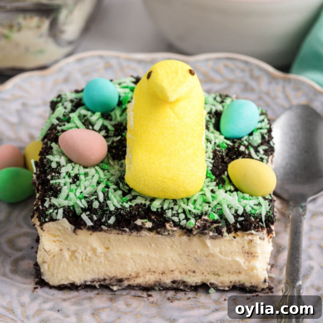 Easter Dirt Cake using bird peeps
