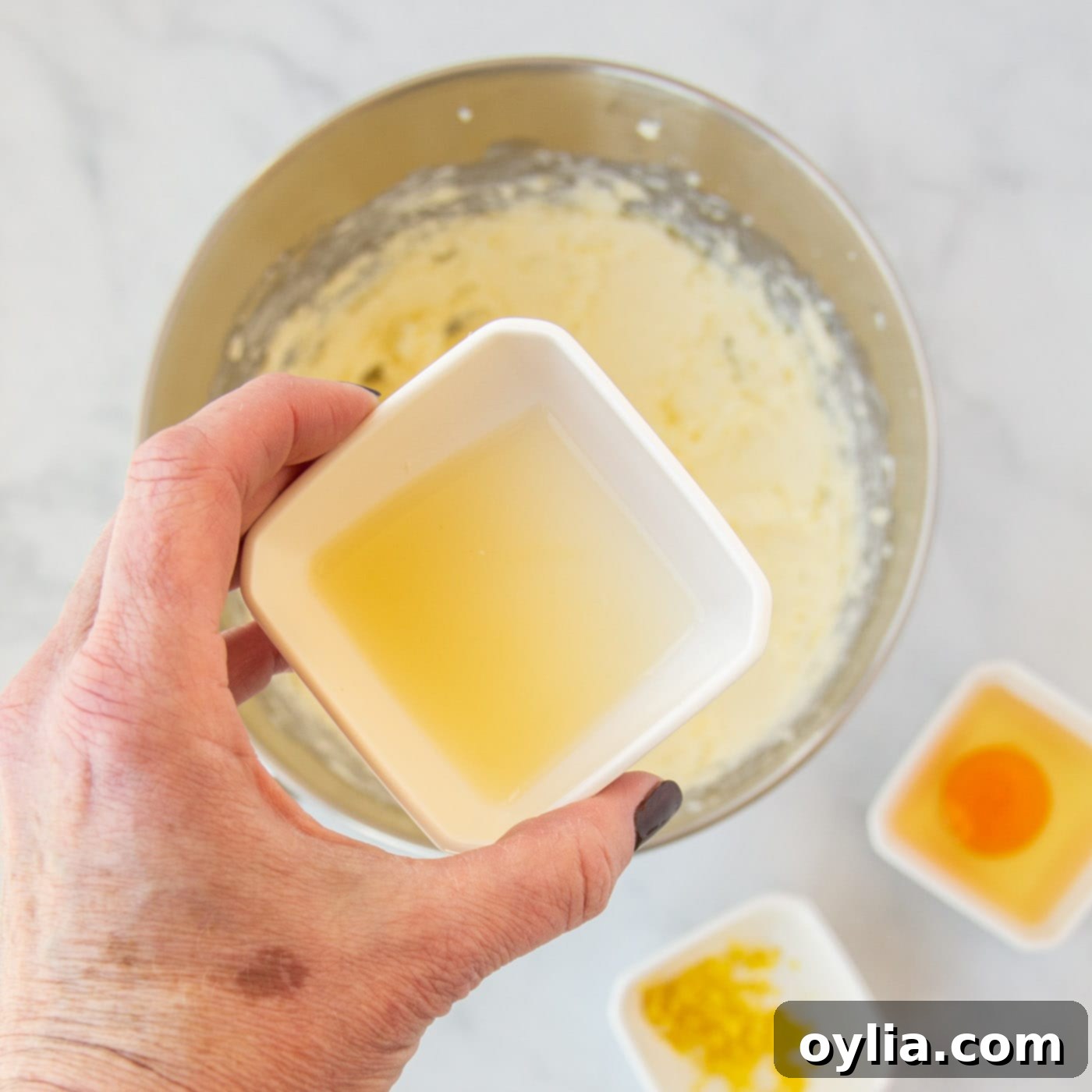 Adding fresh lemon juice to the cookie dough mixture