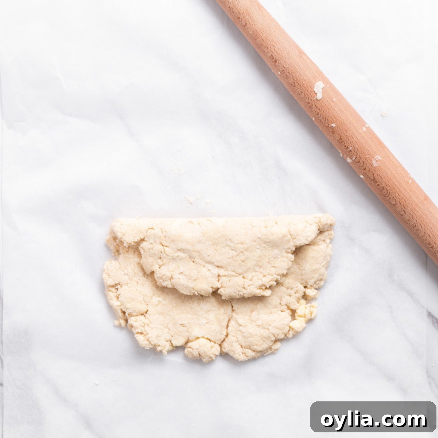 folded biscuit dough