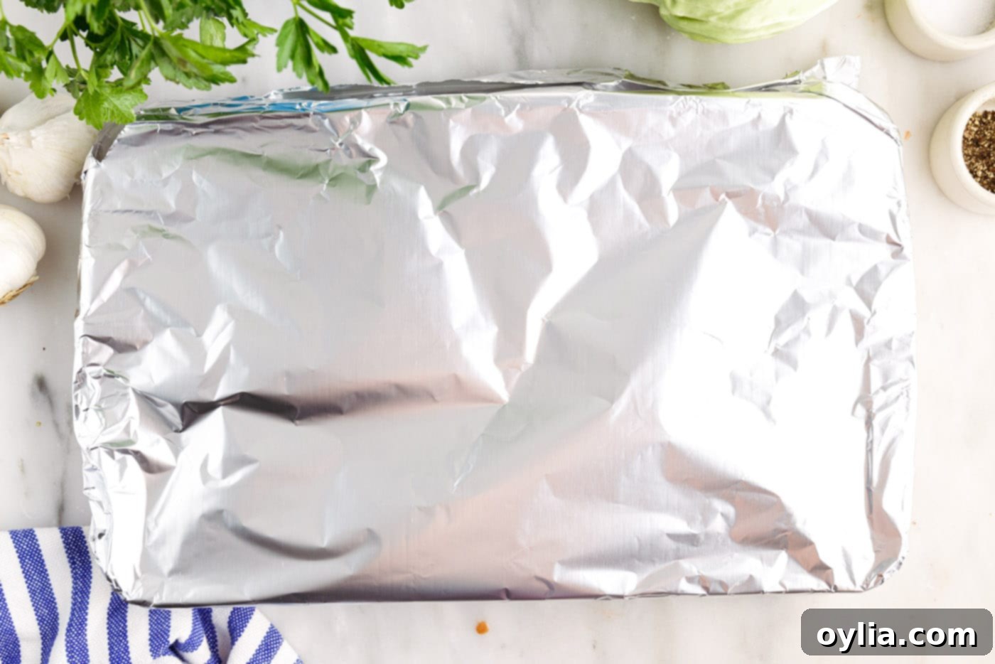 tinfoil over cabbage rolls
