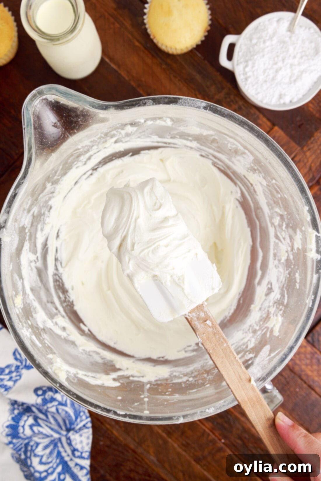 Buttercream Frosting on a rubber spatula