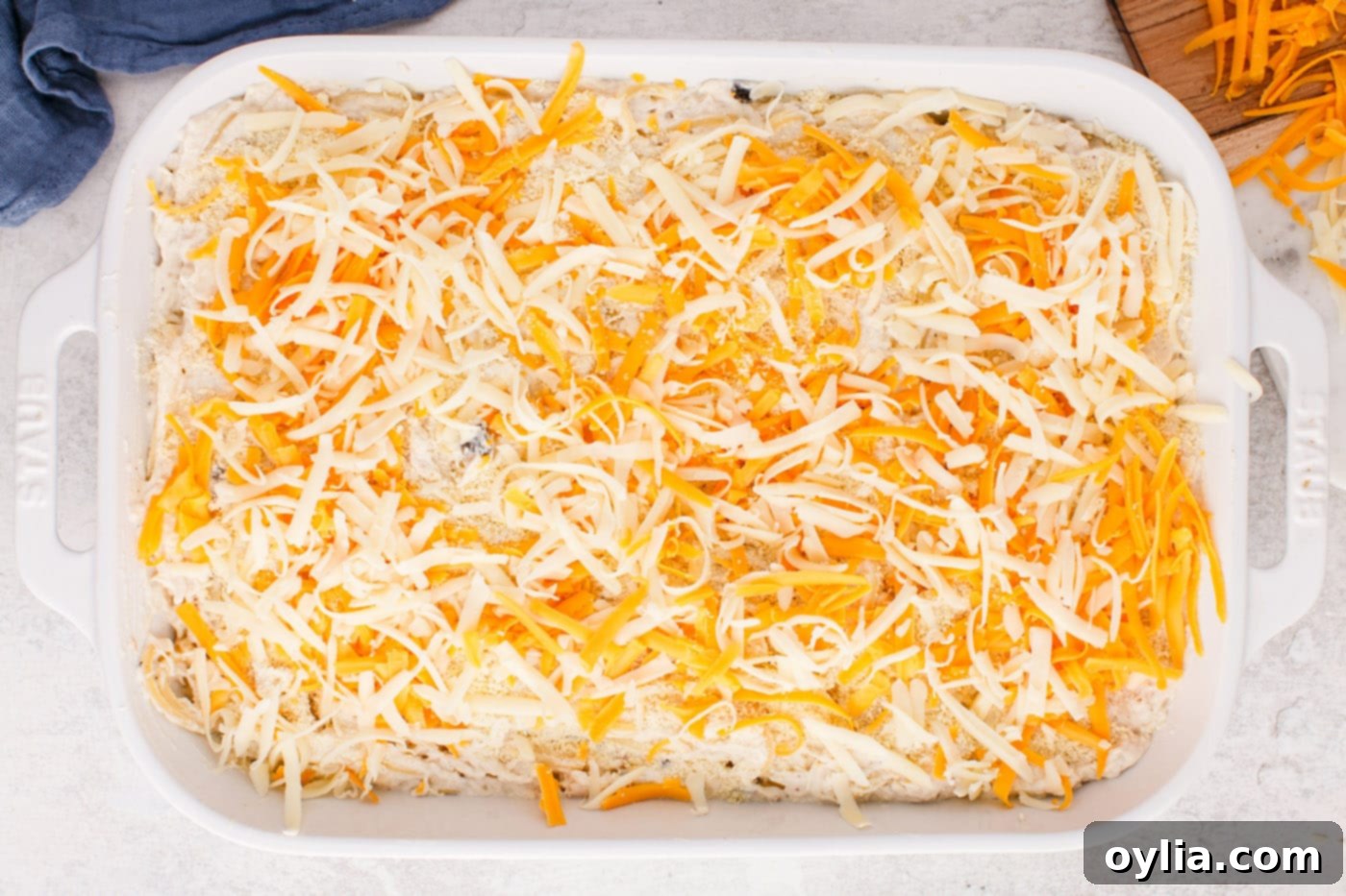 cheese on top of chicken tetrazzini