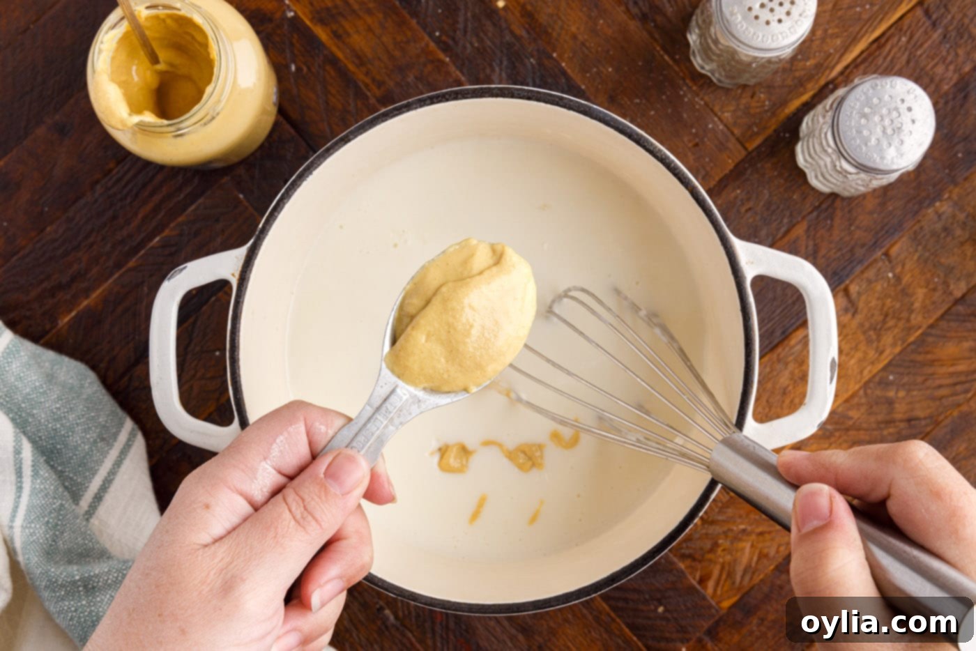 dijon mustard over cream sauce