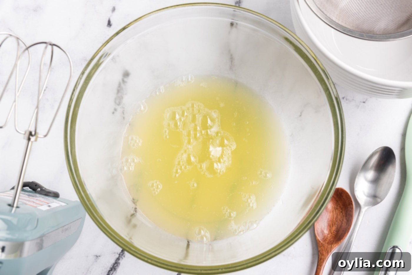 egg whites in a mixing bowl, ready for whipping