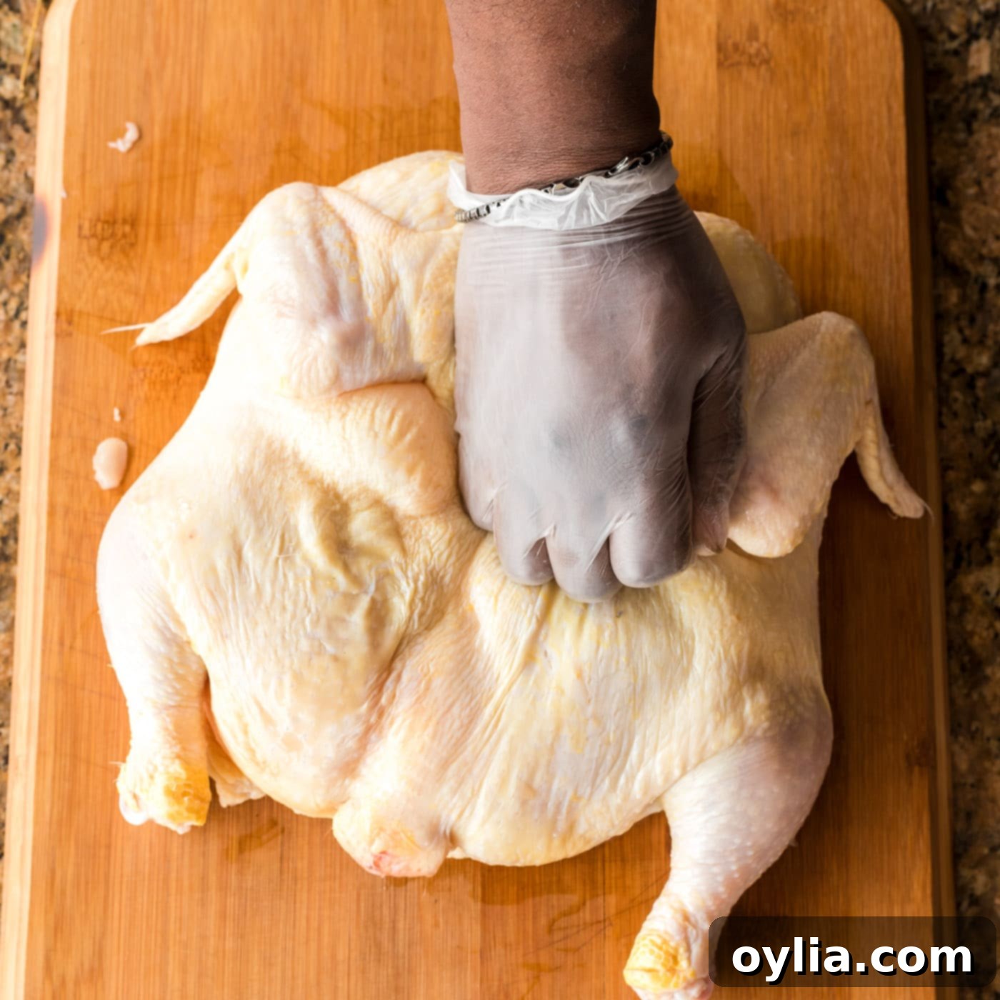 flattening spatchcock chicken