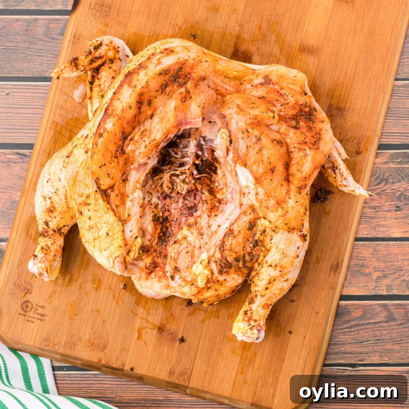 seasoned spatchcock chicken