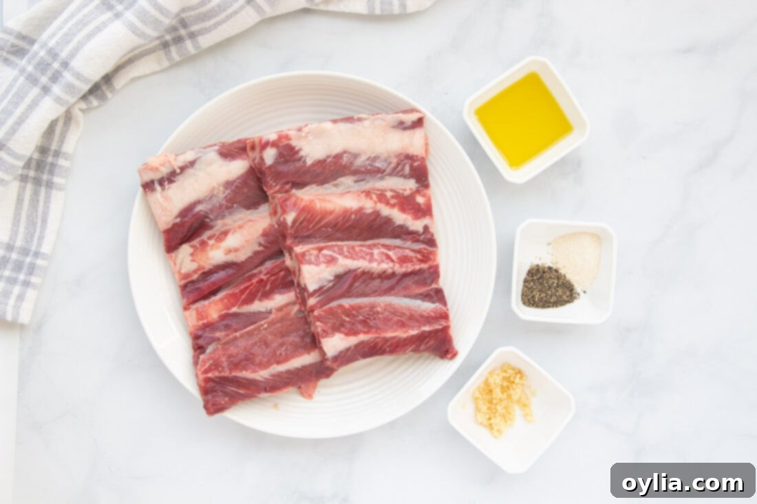 ingredients for making Beef Ribs in Oven