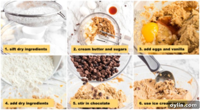 Warm Chocolate Chip Bliss 2 Step-by-step photos demonstrating how to prepare chocolate chip cookie dough