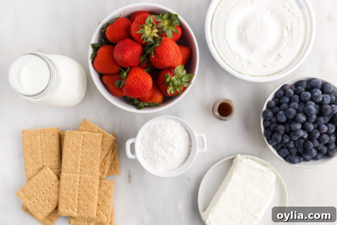 Mixed Berry Icebox Cake ingredientrs